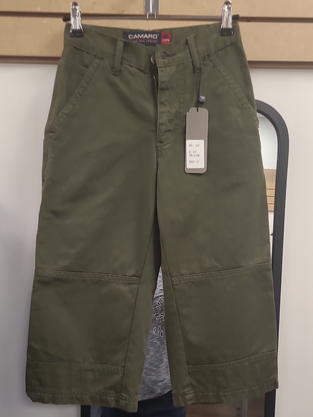 Camaro Olive Green Wide-Leg Cargo Pants